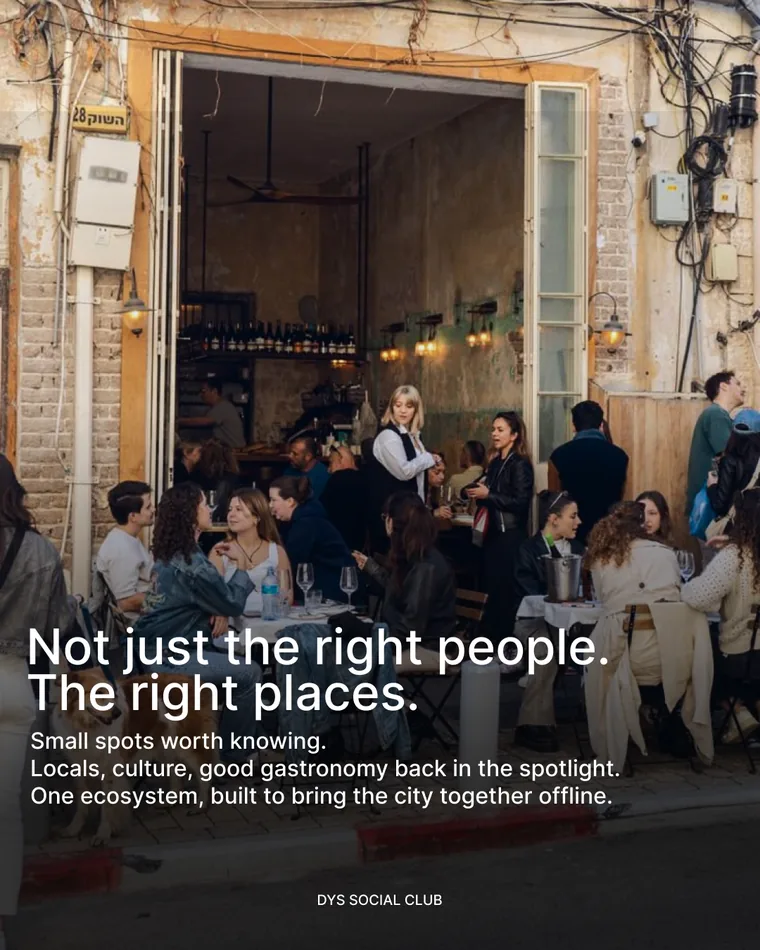 „Not just the right people. The right places.“ — kleine Orte, Locals, Kultur und gute Gastronomie, ein Ökosystem, das die Stadt offline zusammenbringt