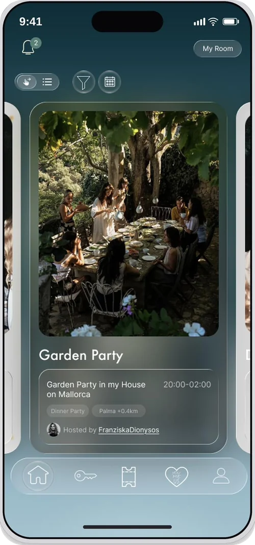 Locked Rooms in der Dionysos-App: eigene Events anlegen und einladen